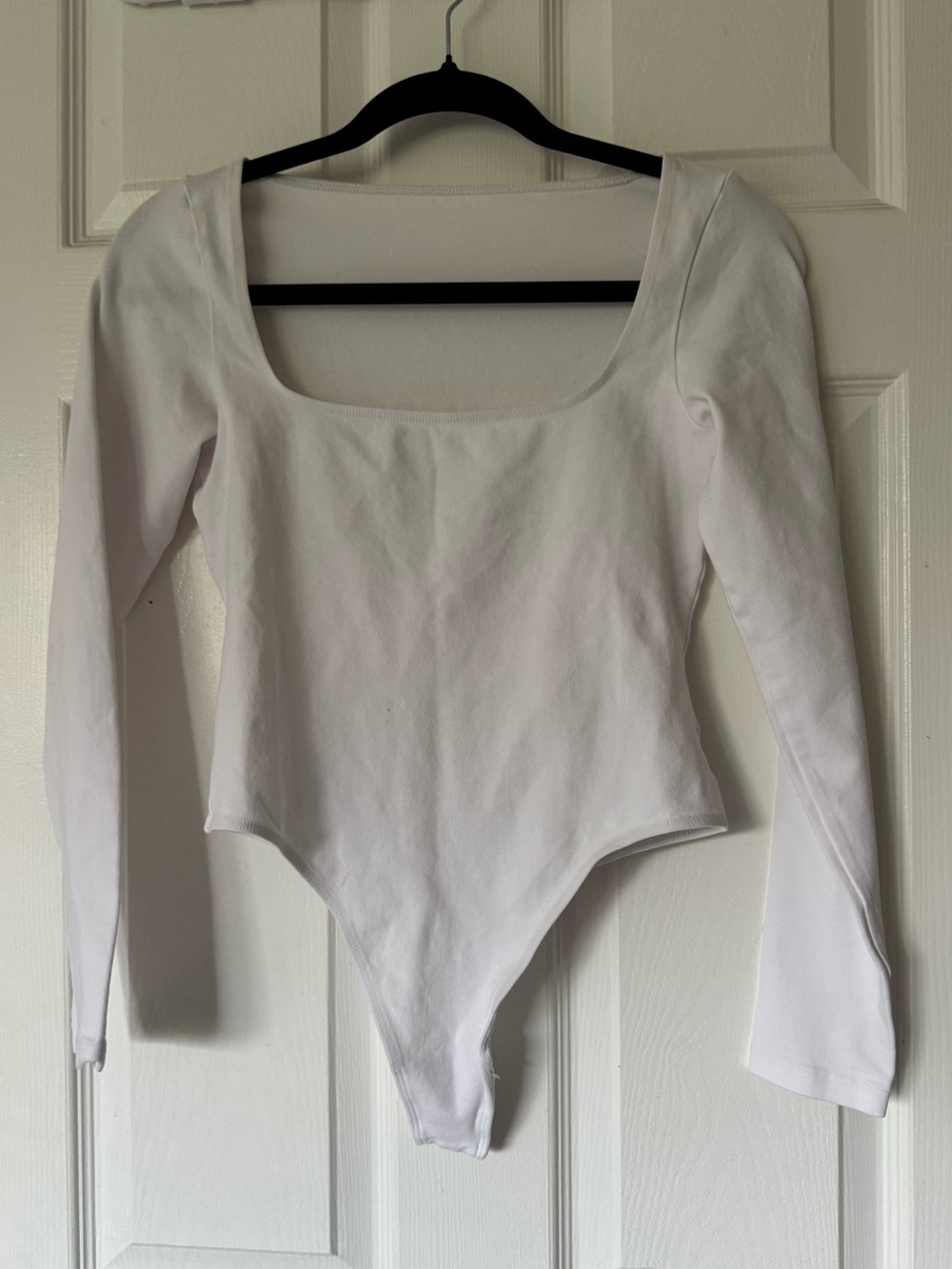 Los Angeles Apparel White Long Sleeve Scoop Bodysuit